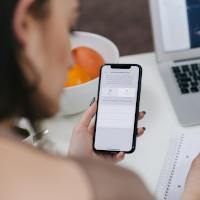 Woman holding a mobile phone